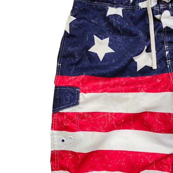 Bass Pro Shops Men's Mesh Lined Swim Trunks American Flag Pattern Size XL USA - Picture 4 of 8